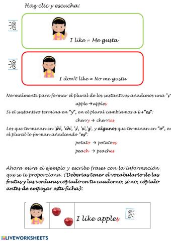 Food: Writing: I like-don-t like