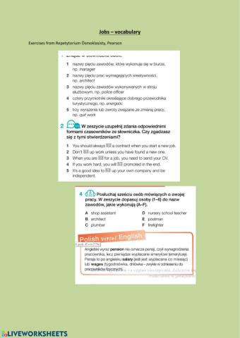 E8 - jobs vovabulary