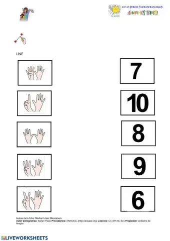 Une número y cantidad hasta el 10