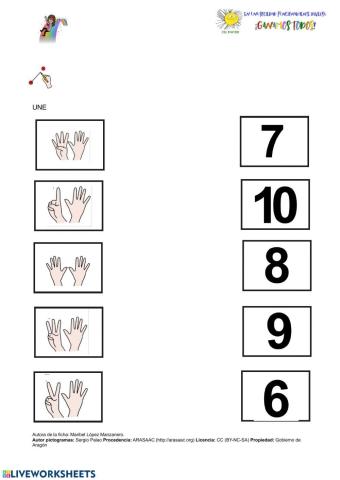 Une número y cantidad hasta el 10