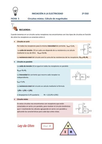 Circuito mixto calculo de magnitudes