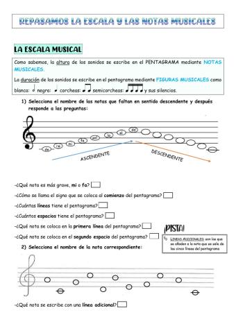 Repaso escala y notas 4º