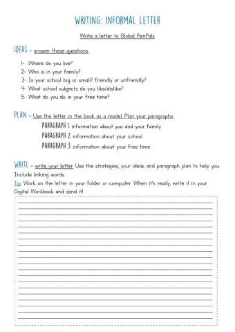 Writing - informal letter