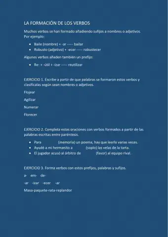 Formación de verbos