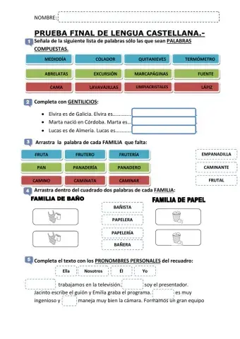 Prueba final de lengua castellana 2