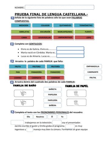 Prueba final de lengua castellana 2