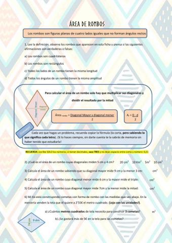 Área de rombos