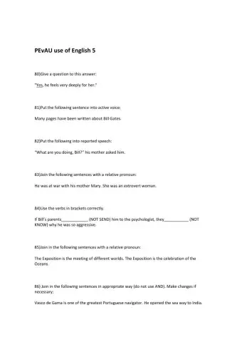 PeVau use of English Practice
