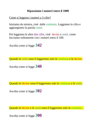 Numeri entro il 1000