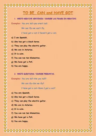 To be, can and have got