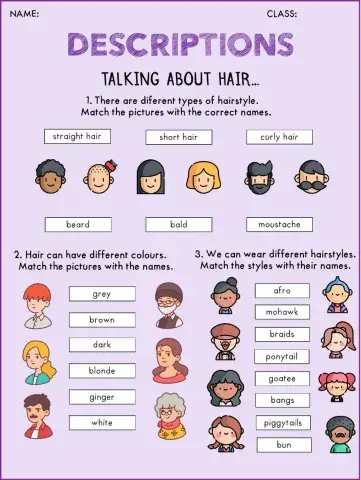 Describing: hair