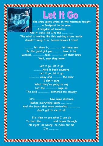 Listen to the song and fill in the blanks