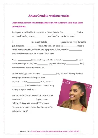 Ariana Grande's workout routine