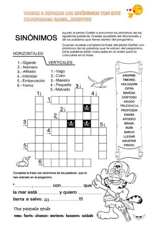 Crucigrama sinónimos