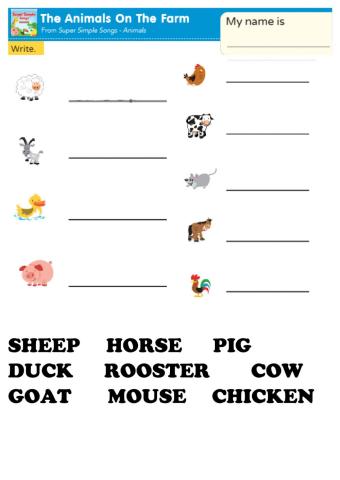 The animals on the farm