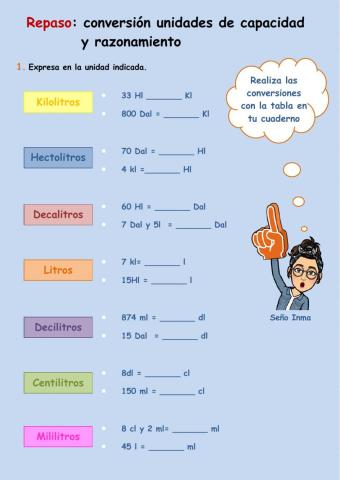 Conversiones de capacidad