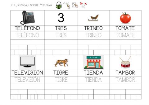 Lectoescritura letra t