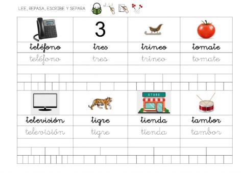 Lectoescritura letra t