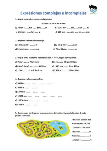 Expresiones complejas e incomplejas de longitud