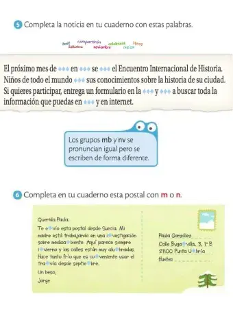 Palabras con mb, mp, br y bl