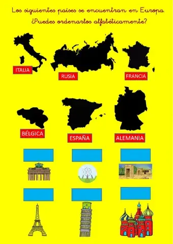 Lunes. ordenar alfabéticamente