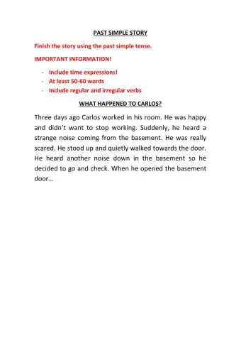 Past simple story