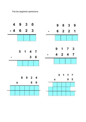 Operaciones matemáticas