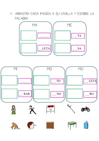 LETRA M, lectoescritura.