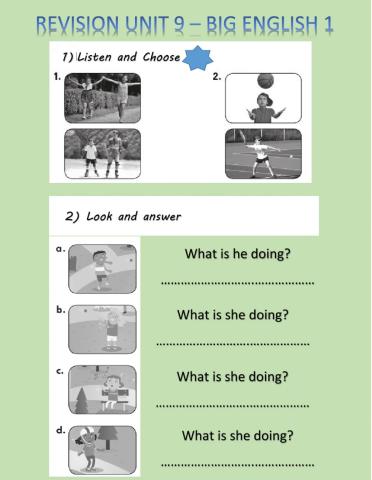 Practice test unit 9 big english 1