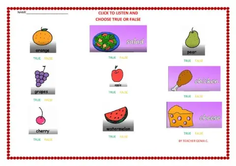 Listen and choose true or false