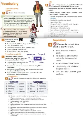 Topic vocabulary - clothes-personality-jobs