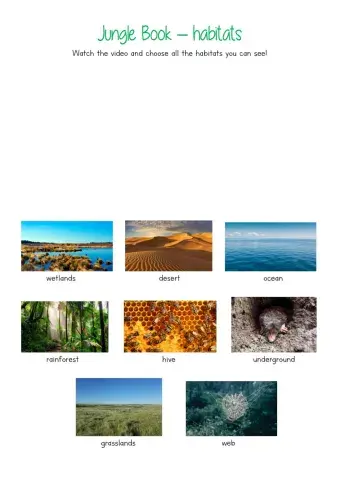 Jungle Book - animal habitats