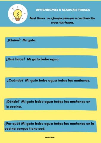 Aprendemos a alargar frases