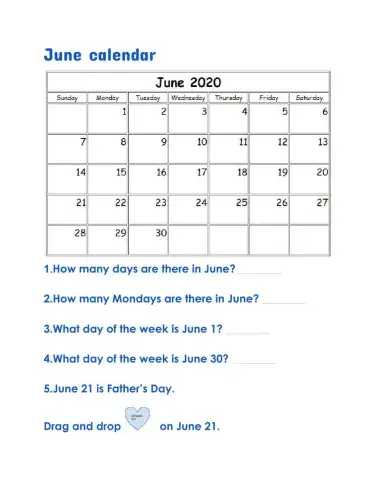 June calendar