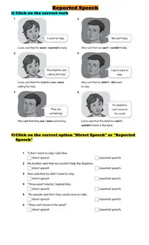 Reported Speech - Simple Present to Simple Past
