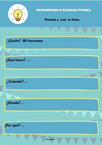 Aprendemos a alargar frases 5