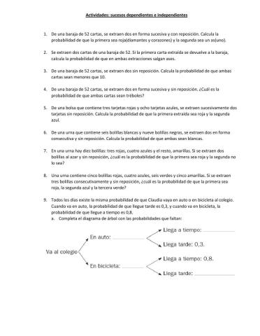 Sucesos independientes y dependientes