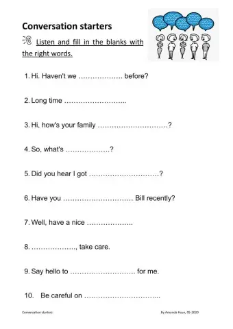 Conversation starters