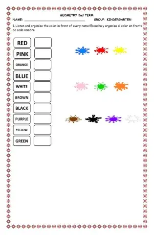Evaluation second term kindergarten Geometry