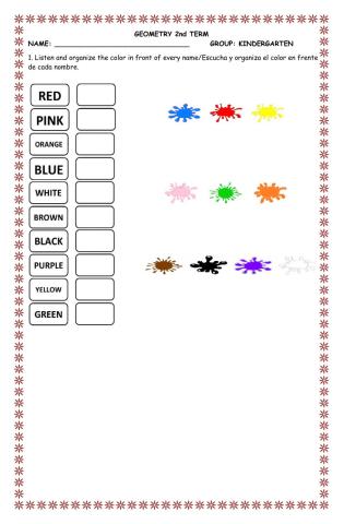 Evaluation second term kindergarten Geometry