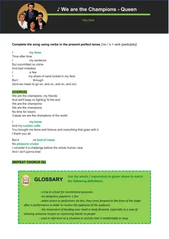 Present Perfect with Queen