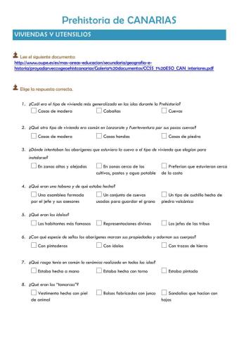 Prehistoria de Canarias - Viviendas y utensilios