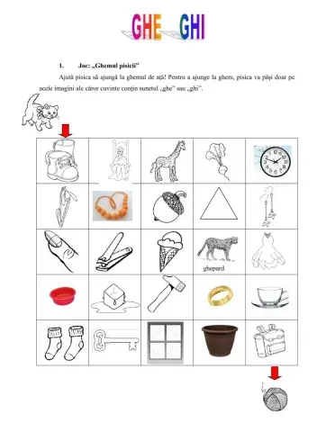 Grupurile de litere ghe şi ghi