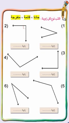 أنواع الزوايا