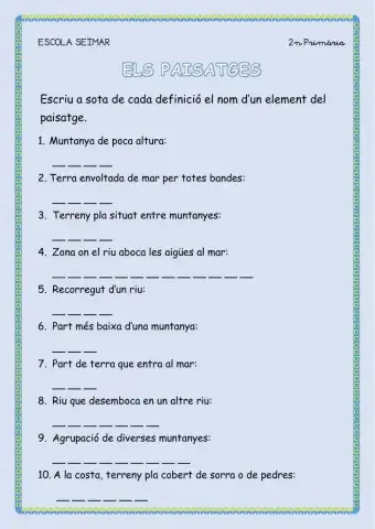 Els paisatges (repàs)