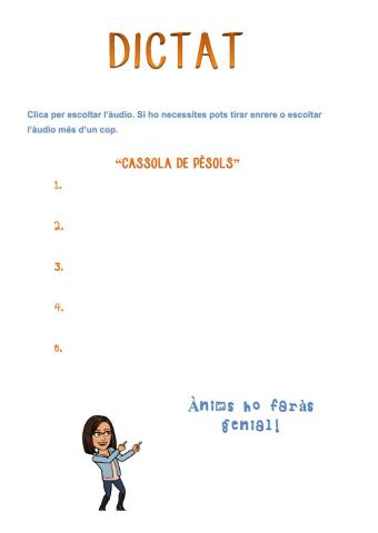 Dictat - els sons de la s-