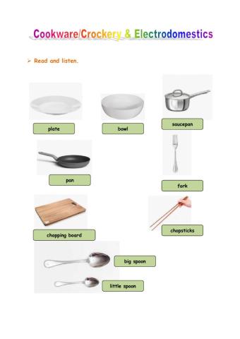 Liveworksheets-Crockery-electrodomestics