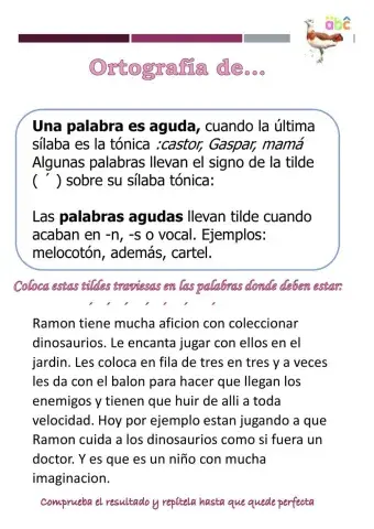 Acentuación de palabras agudas