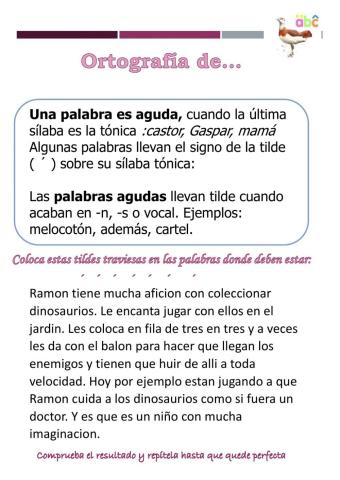 Acentuación de palabras agudas