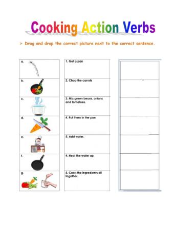 Liveworksheets-cooking action verbs